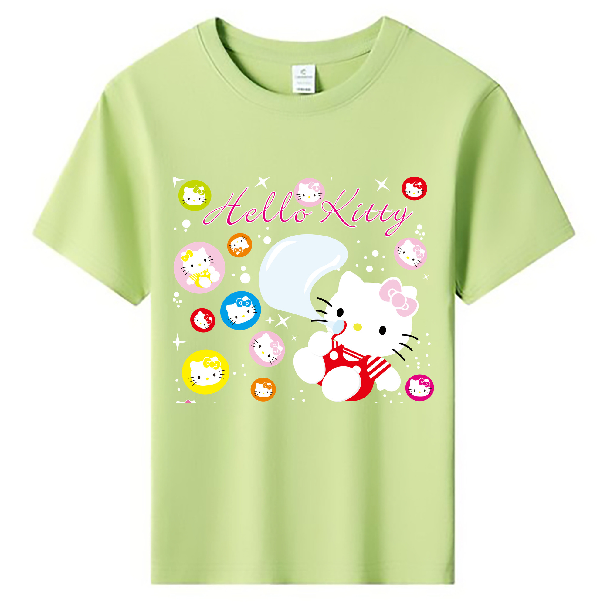 （画像用） Hello Kitty ハローキティ 綿100％キッズTシャツ（フロントプリント）